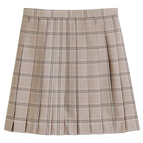 Beeck - Falda corta con hebilla para mujer, color marrón claro a cuadros Té ligero. XXL