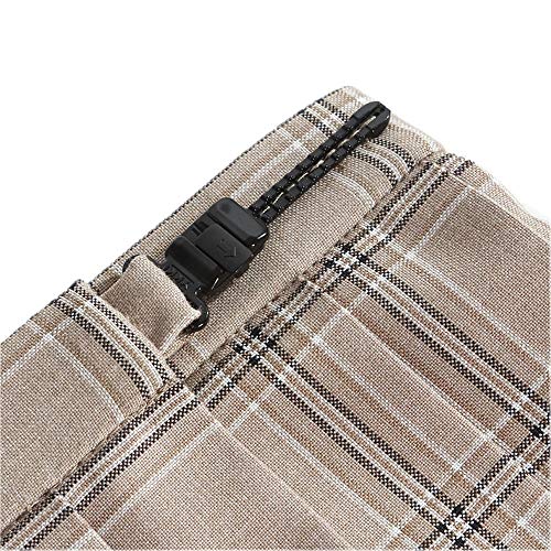 Beeck - Falda corta con hebilla para mujer, color marrón claro a cuadros Té ligero. XXL