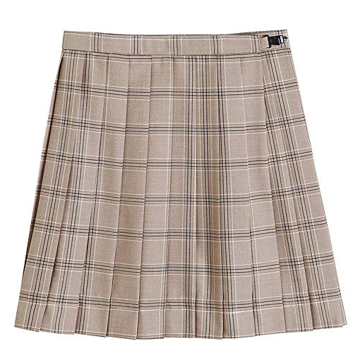 Beeck - Falda corta con hebilla para mujer, color marrón claro a cuadros Té ligero. XXL