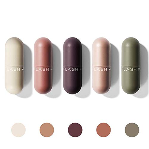 Beito Kit de barra de labios mate 5PCS Mini cápsula Barra de labios Barra de labios resistente al agua Set Long Wearing Terciopelo Mate Barra de labios Crema hidratante desnuda Barra de labios suave