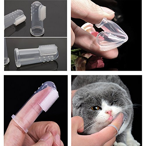 Bello Luna Cepillos de Dientes del Perro 10Pcs, Cepillo de Dientes del Dedo del Animal doméstico Cepillos de la higiene Dental para el Perro y el Gato