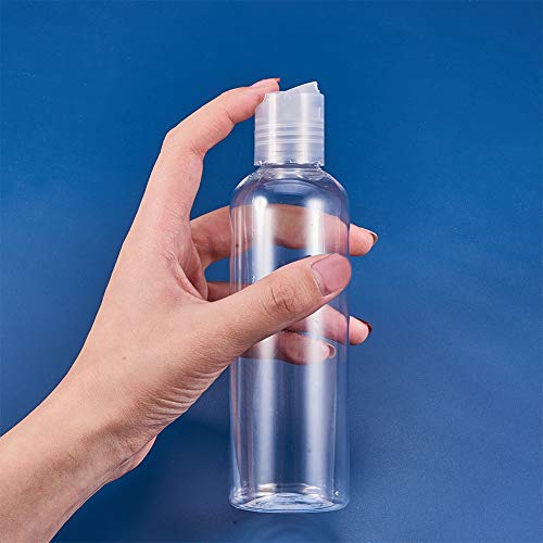 BENECREAT 8 Pack 200ml Botellas Transparente Contenedores Vacíos de Plástico Pet para Jabón de Manos Limpiador Facial, Botellas Recargables y Portátil