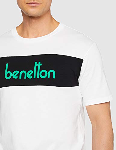 Benetton T-Shirt Jersey, Blanco (Bianco 101), X-Small para Hombre