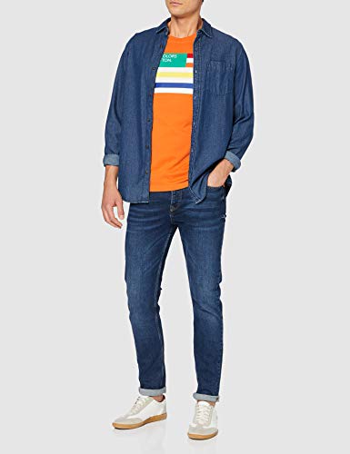 Benetton T-Shirt Jersey, Naranja (Harvest Pumpkin 1c0), Small para Hombre