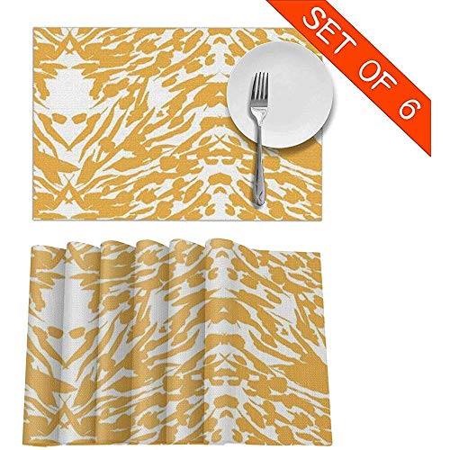 Bert-Collins Placemat Manteles Individuales Moda Animal Mantel Individual Resistente al Calor para Cocina Juego de Mesa de Comedor de