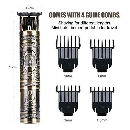 BESTBOMG Cortapelos Definición Recortadora Eléctrica para Hombres, Máquina Cortapelo, con Carga USB, 4 peines guía, 0 mm Recortadora de Cabello para Hombres