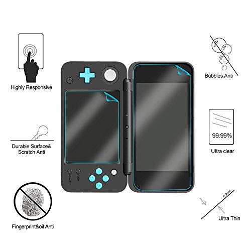 Bestico Funda Accesorios Kits para New Nintendo 2DS XL,Funda de Protección para Nintendo DS (New 3DS XL/3DS/3DS XL/New 3DS) con 16 Cartuchos de Juegos +Stylus Pen +Correa+4 Protector de Pantalla