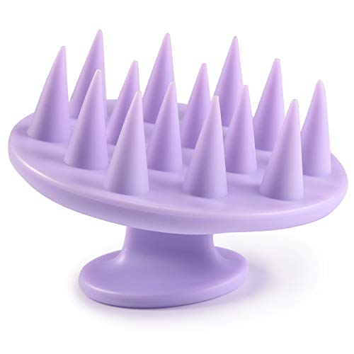 BESTOOL Cepillo para champú con masajeador de cuero cabelludo y cerda de silicona suave, exfoliante para depurador de cuero cabelludo para hombres y mujeres (Púrpura)