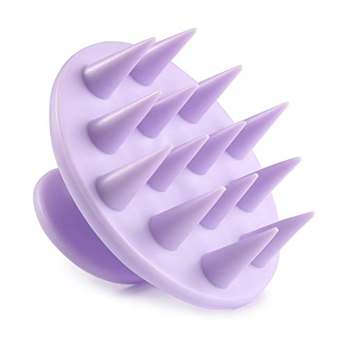 BESTOOL Cepillo para champú con masajeador de cuero cabelludo y cerda de silicona suave, exfoliante para depurador de cuero cabelludo para hombres y mujeres (Púrpura)