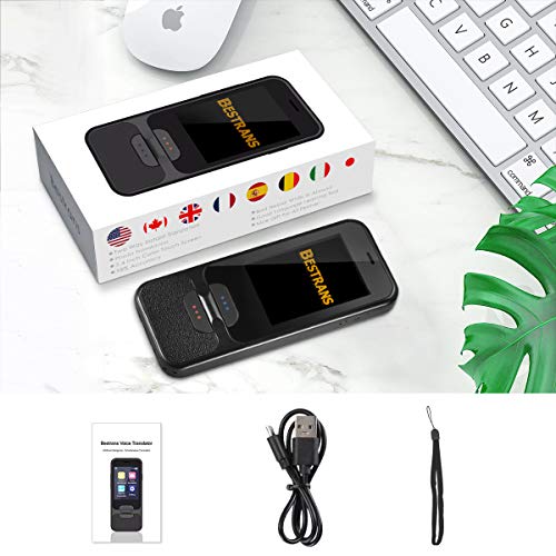 Bestrans Traductor con Traducción a Través de Cámara, WiFi y Punto de Acceso Soporta 40 Idiomas con Traducción Oral en Ambos Sentidos, Pantalla Táctil 2.4 Pulgadas, y Soporte de Más de 30 Dialectos