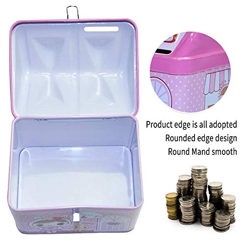 BESTZY Hucha metálica, Regalos de la Historieta Linda Plaza del Metal del estaño Hucha Ahorrar Dinero en Efectivo de la Moneda Caja de Dinero