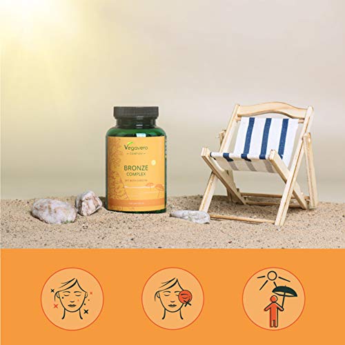 Betacaroteno Complex Vegavero® | Autobronceador Natural* | 180 Cápsulas | Sin Aditivos | Con Hoja de Olivo + Licopeno + Flavonoides + L-Tirosina + Zinc + Cobre | 100% Vegano | Activador Bronceado