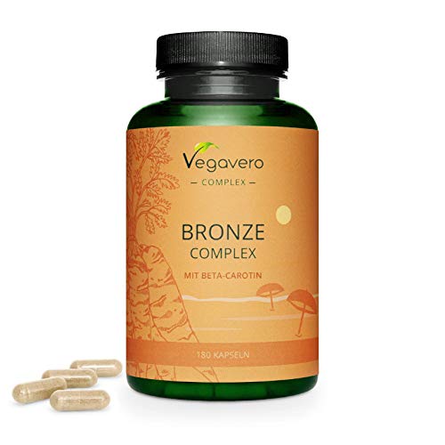 Betacaroteno Complex Vegavero® | Autobronceador Natural* | 180 Cápsulas | Sin Aditivos | Con Hoja de Olivo + Licopeno + Flavonoides + L-Tirosina + Zinc + Cobre | 100% Vegano | Activador Bronceado