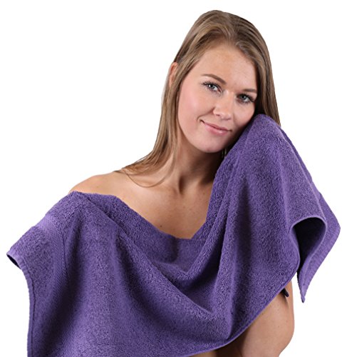 Betz Juego de 10 Piezas de Toallas Premium 100% algodón 2 Toallas de baño 4 Toallas de Mano 2 Toallas Invitados 2 Manoplas de baño Color Morado
