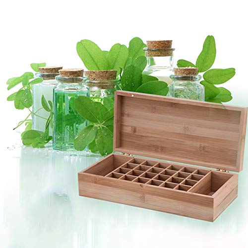 Beunyow 26 Botellas Caja de Aceite Esencial Organizador de Bambú Estuche Portátil Caja de Almacenamiento de Aromaterapia para almacenar Aceite, Perfume, Aceite Esencial para Negocios