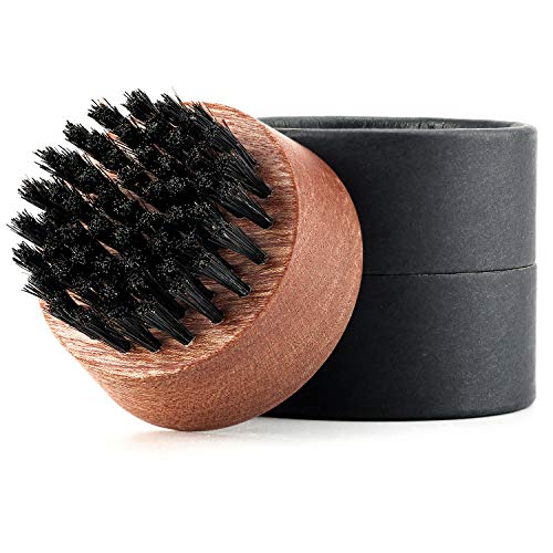 BFWood Cepillo de Barba Redondo – Cerdas de Jabalí Naturales