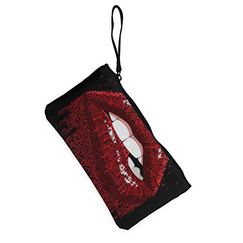 BHGYT Flow Abstract Red Open Boca Color Desire Labios bit Candy Cosmético Pasión Dental Mujeres Niñas Hombre Moneda Cambio Monedero Monedero Bolsa Cremallera Maquillaje Bolsa para teléfono móvil