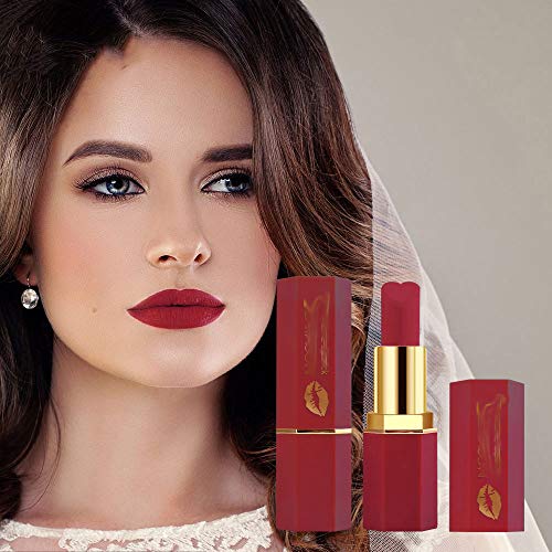 BHUJYG Lápiz Labial, Mate Larga duración en Forma de corazón Copa Antiadherente Barra de Labios de Color Rosa Grano de Pomelo Rojo del lápiz Labial del Maquillaje cosmético,05