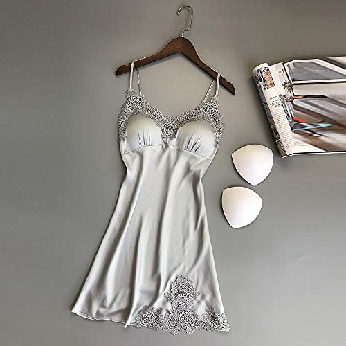 BHYDRY Mujer Pijamas Camisón Conjunto de Lencería Halter Abierto Posterior Encaje Tul Babydoll