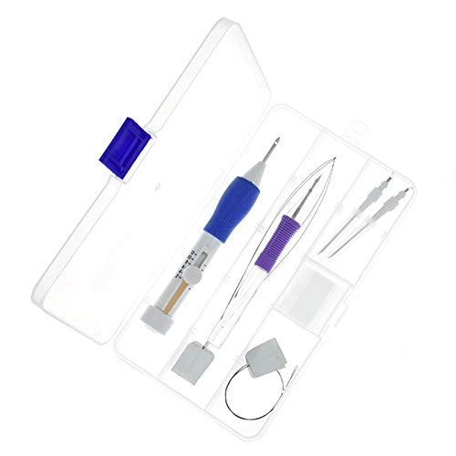 BianchiPatricia Magic Embroidery Pen Punch Needles Set DIY Sewing Tools with Storage Box