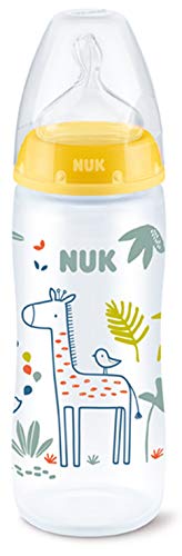 Biberón First Choice+ PP 360 ml (XL) Jungle Animals Amarillo Silicona NUK 6-18 meses