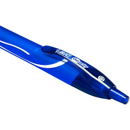 BIC Gel-ocity Quick Dry bolígrafos Tinta en Gel punta media (0,7 mm) – Azul, Caja de 12 unidades