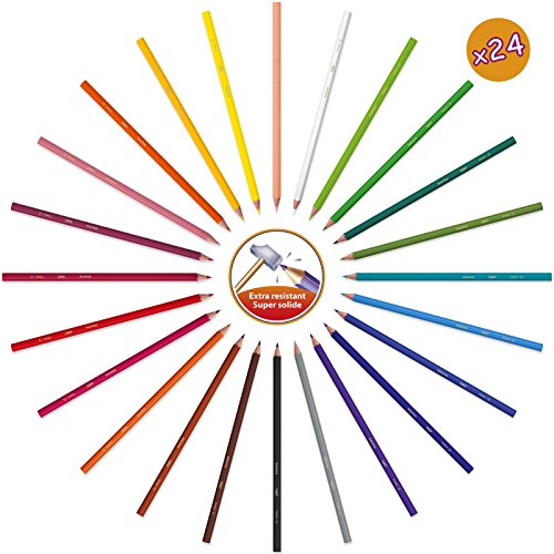BIC Kids Activity Case - 24 Lápices de colores /24 rotuladores /16 Ceras y 36 Adhesivos para Colorear
