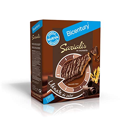 Bicentury - Sarialis - Barritas de cereales y chocolate negro - 100 g 5 barritas - [Pack de 8]