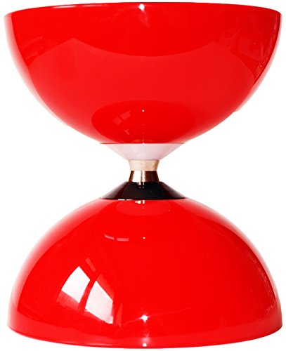 Big Top - Juego de diábolos con cojinetes de Bolas Gigantes + Ali Dream Metal Diablo Palos de Mano, Diabolo Cordel + Bolsa de Viaje! (Rojo Diabolo + Rojo Palos de Mano)