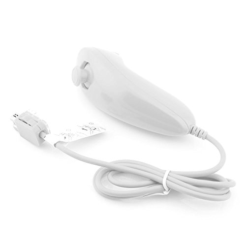 BIGFOX 2 en 1 Mando Plus con Motion Plus y Nunchunk para Nintendo Wii / Wii U (Opcional a Seis Colores) y Funda de Silicona - Blanco