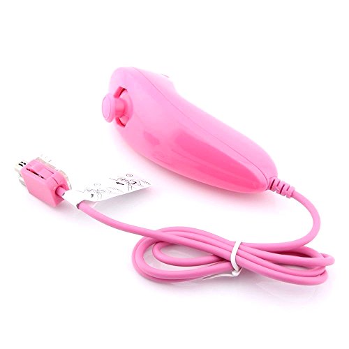 BIGFOX 2 en 1 Mando Plus con Motion Plus y Nunchunk para Nintendo Wii / Wii U (Opcional a Seis Colores) y Funda de Silicona - Rosa