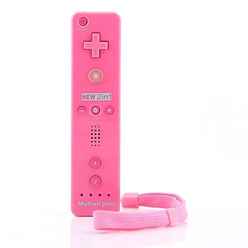 BIGFOX 2 en 1 Mando Plus con Motion Plus y Nunchunk para Nintendo Wii / Wii U (Opcional a Seis Colores) y Funda de Silicona - Rosa