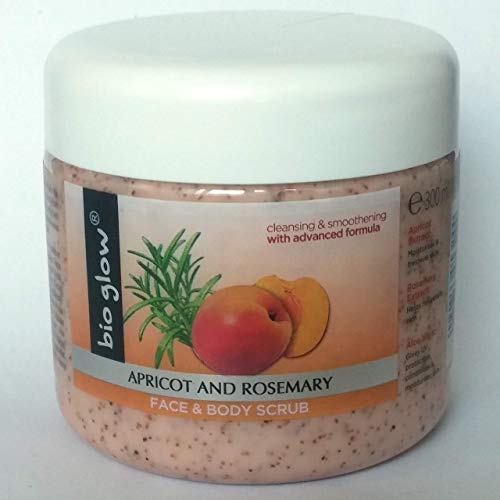 Bioglow - Exfoliante para cara y cuerpo de albaricoque y romero (300 ml).