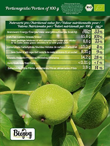Biojoy Nueces peladas orgánicos, Juglans regia (1 kg Mitades)
