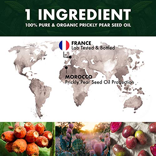 BIONOBLE ACEITE DE HIGO CHUMBO PURO 100% Orgánico y Prensado en Frío | Pipeta de Vidrio | Cara, Contorno de Ojos y Pelo | Antiedad | Aceite de Semillas de Higo Chumbo | Prickly Pear Oil (30ml)