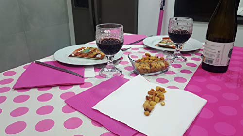 bissu Servilletas Fucsia 38 * 38 Punta Punta. 540 Servilletas. Caja Expositora de 15 Paquetes * 36uds/pte. Especial hosteleria. Biodegradables