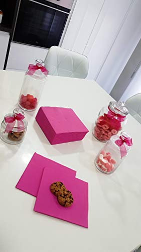 bissu Servilletas Fucsia 38 * 38 Punta Punta. 540 Servilletas. Caja Expositora de 15 Paquetes * 36uds/pte. Especial hosteleria. Biodegradables