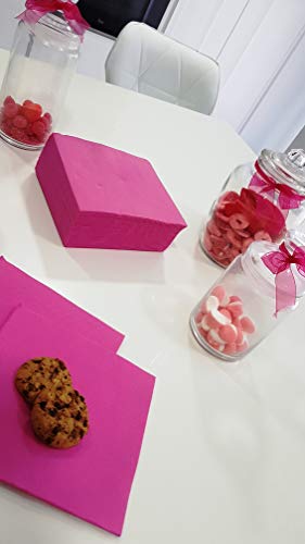 bissu Servilletas Fucsia 38 * 38 Punta Punta. 540 Servilletas. Caja Expositora de 15 Paquetes * 36uds/pte. Especial hosteleria. Biodegradables