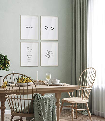 BLCKART Infinity Coco - Juego de pósteres de doble cara escandinavos modernos para salón, decoración de pared (Coco White - A4 - 4, sin marco)