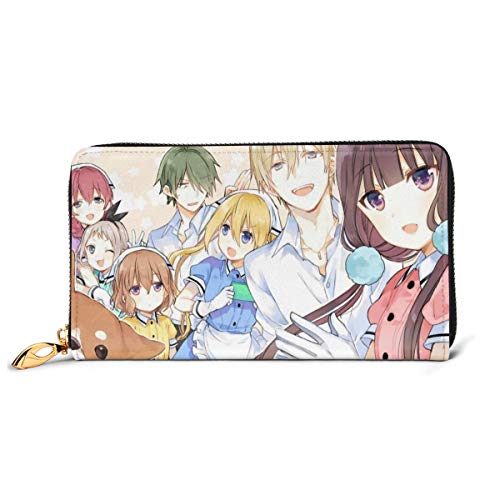 Blend S Cartera de piel auténtica con cremallera, bolsillo para monedas, organizador de tarjetas, bolsa de gran capacidad para hombres y mujeres