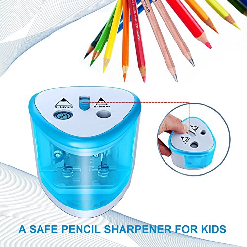 (BLUE) - Electric Pencil Sharpener With Battery Operated, Pencils Sharpener Automatic Supplies For Kids Desk, Electric Sharpener For Coloured Pencils By ARPDJK