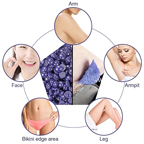 Bluezoo – La depilación original de granos de cera dura – Lavanda – Ideal para la eliminación indolora del bikini y el pelo corporal para todos los tipos de piel – 100 g (lila)