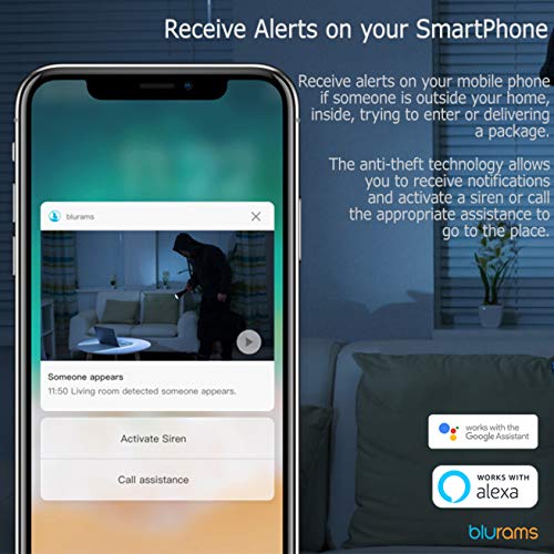 Blurams Home Pro 1080p FHD Cámara de Vigilancia en Domo para el Hogar-WiFi Micrófono-Altavoz Detección Inteligente Personas/Animales/Sonidos Alertas Móvil Tiempo Real Espacio Privado(iOS Android)