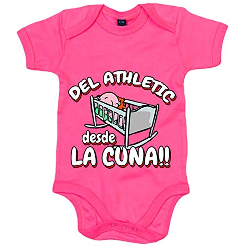 Body bebé del Athletic desde la cuna Bilbao fútbol - Rosa, 6-12 meses