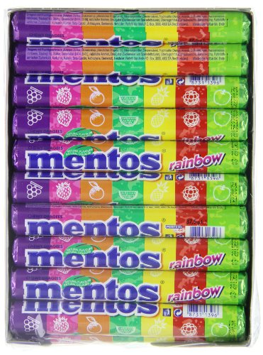 Boîte de 40 rouleaux Mentos Rainbow