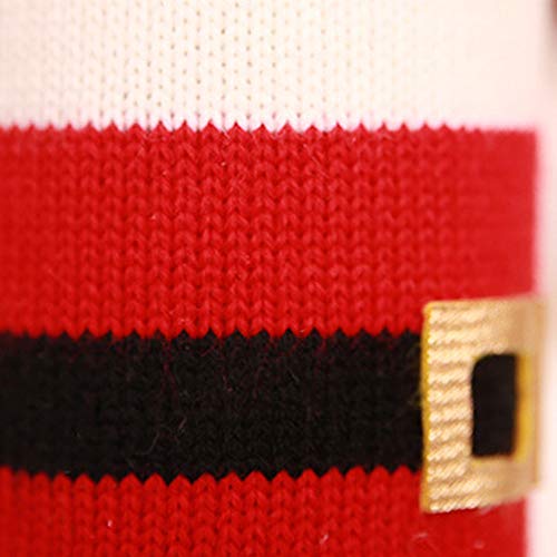 Bolsa de boda de flores de cristal – Fundas decorativas para botellas de vino de punto de Papá Noel, muñeco de nieve, ciervo, juego de decoración de ropa – Medias y soportes