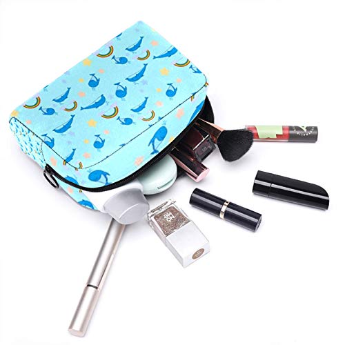 Bolsa de brochas de maquillaje personalizables, bolsas de aseo portátiles para mujeres, bolso cosmético, organizador de viaje, ballena arco iris