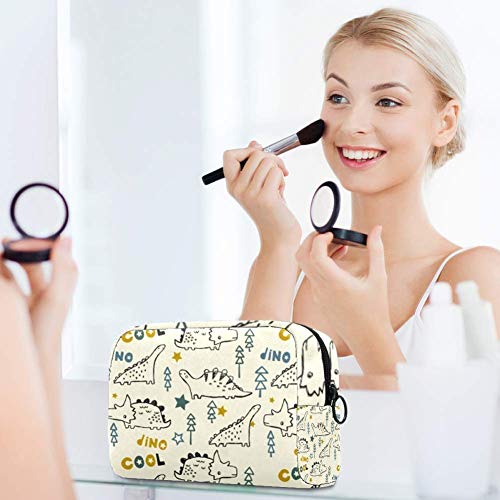 Bolsa de cosméticos dentada Mini dinosaurio adorable espacioso maquillaje bolsas de viaje neceser accesorios organizador
