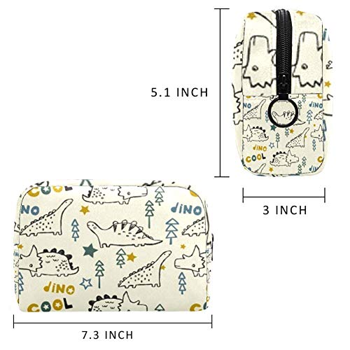 Bolsa de cosméticos dentada Mini dinosaurio adorable espacioso maquillaje bolsas de viaje neceser accesorios organizador