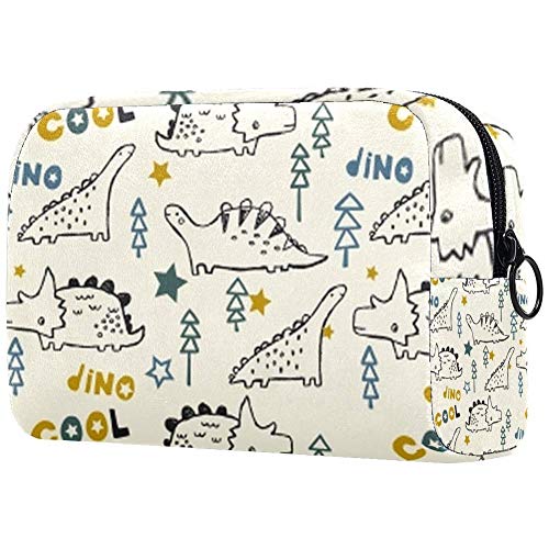 Bolsa de cosméticos dentada Mini dinosaurio adorable espacioso maquillaje bolsas de viaje neceser accesorios organizador
